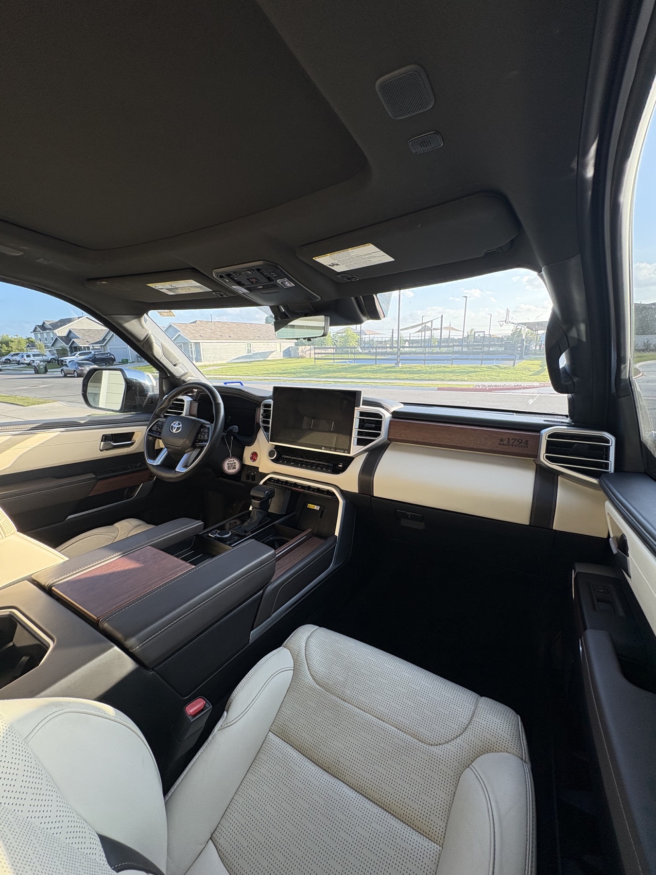 Fresh Toyota interior with clean dashboard and seats